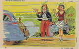 " This Is An Inexpensive Trip" ! Linen Comic Postcard - Cakcollectibles - 1