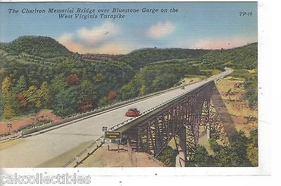 The Charlton Memorial Bridge over Bluestone Gorge on West Virginia Turnpike - Cakcollectibles