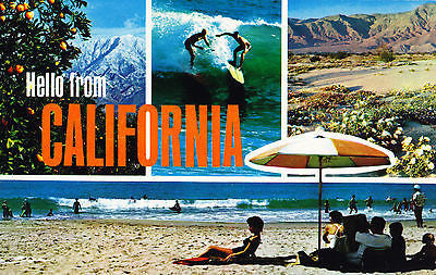 Hello From California Postcard - Cakcollectibles