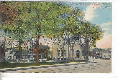 Central Park and Evangelic Church-Waukesha,Wisconsin - Cakcollectibles