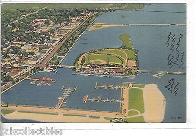 Aerial View-Yacht Basin-City Island and Main Shopping District-Daytona Beach,Fla - Cakcollectibles