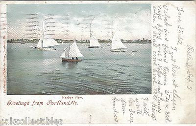 Harbor View-Greetings from Portland,Maine 1904 - Cakcollectibles
