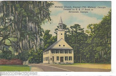 Midway Church,Erected 1792-Midway,Georgia 1954 - Cakcollectibles