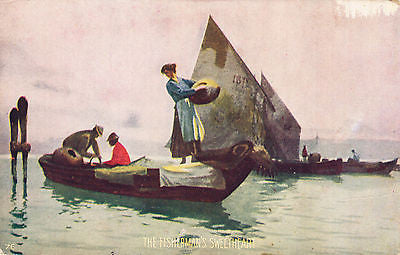 The Fisherman's Sweetheart Comic Postcard - Cakcollectibles