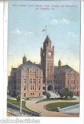 The County Court House from Temple and Broadway-Los Angeles,California 1909 - Cakcollectibles