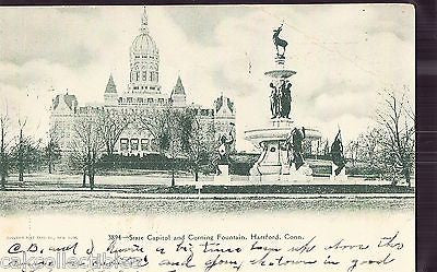 State Capitol and Corning Fountain-Hartford,Connecticut 1905 - Cakcollectibles