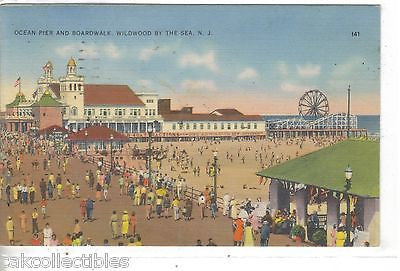 Ocean Pier and Boardwalk-Wildwood By The Sea,New Jersey 1940 - Cakcollectibles