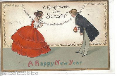 Ye Compliments of Ye Season-A Happy New Year -Clappsaddle - Cakcollectibles - 1