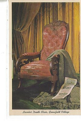 Lincoln's Death Chair, Greenfield Village, Dearborn, Michigan - Cakcollectibles