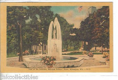 View of The Fountain,National Soldiers' Home-Milwaukee,Wisconsin - Cakcollectibles