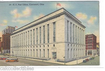U.S. Post Office-Cincinnati,Ohio (Linen Post Card) - Cakcollectibles