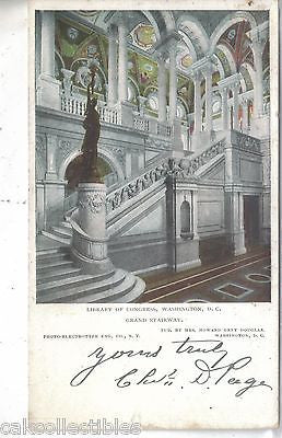 Grand Stairway,Library of Congress-Washington,D.C. 1906 - Cakcollectibles
