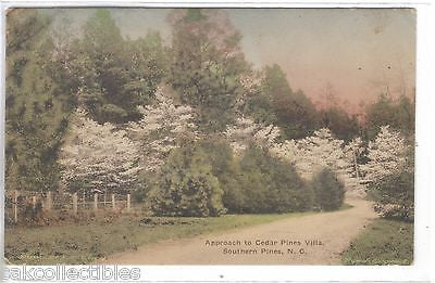 Approach to Cedar Pines Villa-Southern Pines,North Carolina (Hand Colored) - Cakcollectibles