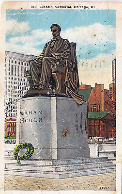 Lincoln Memorial Chicago Ill. Postcard - Cakcollectibles