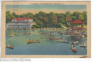 Canoeing,Delaware Park-Buffalo,New York 1945 - Cakcollectibles