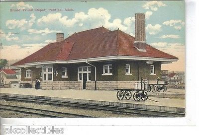 Grand Trunk Depot-Pontiac,Michigan 1912 - Cakcollectibles - 1