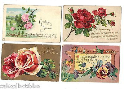 Lot of 4 Antique Greetings Post Cards-Lot 57 - Cakcollectibles - 1