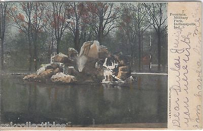 Fountain,Military Park-Indianapolis,Indiana 1907 - Cakcollectibles