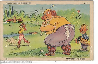 "We are Having A Ripping Time"-Woman Slits Pants Playing Golf 1937 - Cakcollectibles - 1