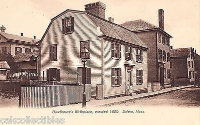 Hawthorne's Birthplace,erected 1680-Salem,Massachusetts UDB - Cakcollectibles