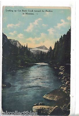 Looking Up Cut Bank Creek towards the Rockies in Montana 1912 - Cakcollectibles