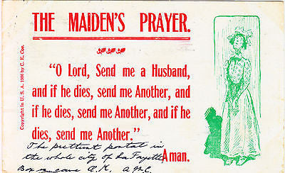 The Maiden's Prayer Comic Postcard - Cakcollectibles