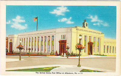 The United States Post Office At Allentown Pennsylvania Postcard - Cakcollectibles