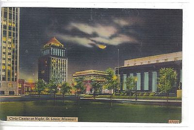 Civic Center at Night-St. Louis,Missouri 1946 - Cakcollectibles