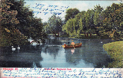 Scene From Humboldt Park Chicago Postcard - Cakcollectibles