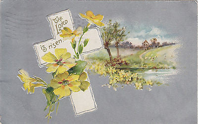 The Lord Is Risen Cross Embossed John Winsch Postcard - Cakcollectibles