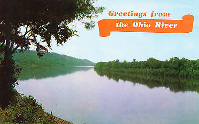 Greetings From The Ohio River Postcard - Cakcollectibles