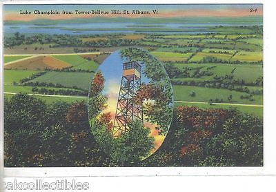 Lake Champlain from Tower-Bellvue Hill-St. Albans,Vermont - Cakcollectibles