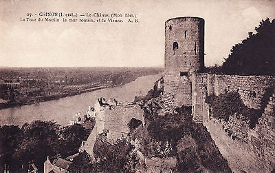 Chinon Le Chateau La Tour Du Moulin Postcard - Cakcollectibles