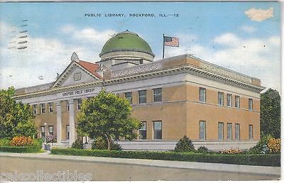 Public Library-Rockford,Illinois 1946 - Cakcollectibles