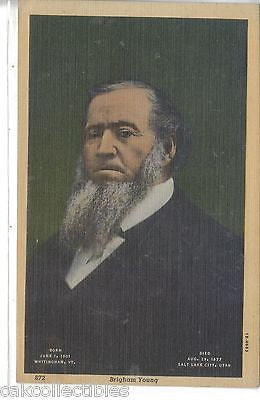 Brigham Young-Linen Post Card - Cakcollectibles