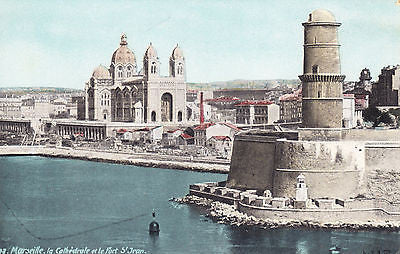 Marseille La Cathedrale Et Le Fort St. Jean France Postcard - Cakcollectibles
