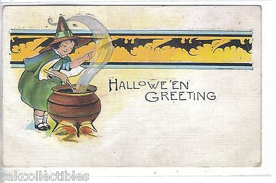 Halloween Greetings-Witch and Bats - Cakcollectibles - 1