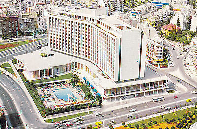 " The Athens Hilton" Postcard front of vintage postcard