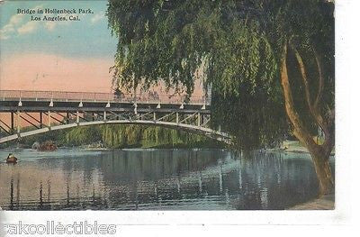 Bridge in Hollenbeck Park-Los Angeles,California 1914 - Cakcollectibles - 1