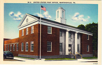 Post Office Martinsville Virginia Postcard - Cakcollectibles