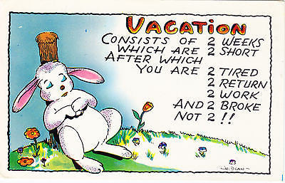 Vacation Consists Of Comic Postcard - Cakcollectibles