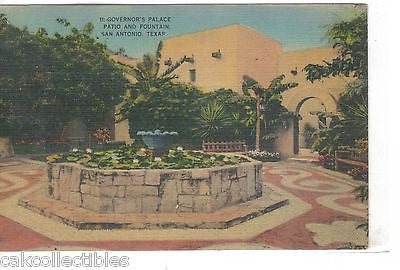 Patio and Fountain,Governor's Palace-San Antonio,Texas - Cakcollectibles