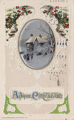 A Joyful Christmas Tide John Winsch Embossed Postcard - Cakcollectibles