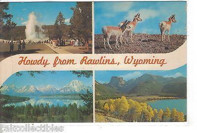 Multi View Post Card-Howdy from Rawlins,Wyoming - Cakcollectibles