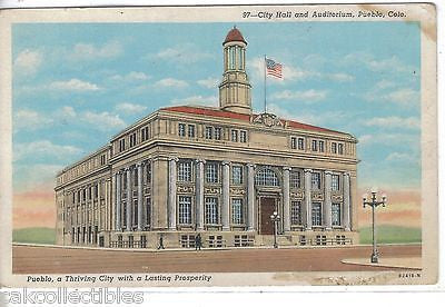 City Hall and Auditorium-Pueblo,Colorado - Cakcollectibles