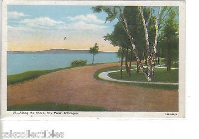 View Along The Shore-Bay View,Michigan 1944 - Cakcollectibles