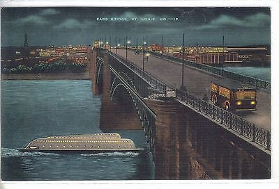 Night View of Eads Bridge-St. Louis,Missouri - Cakcollectibles