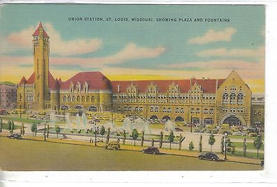 Union Station,showing Plaza and Fountains-St. Louis,Missouri - Cakcollectibles