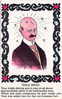 Bald Head Comic Postcard - Cakcollectibles