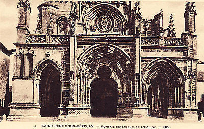 Saint Pere Sous Vezelay Portail Exterieur De Eglise Postcard - Cakcollectibles